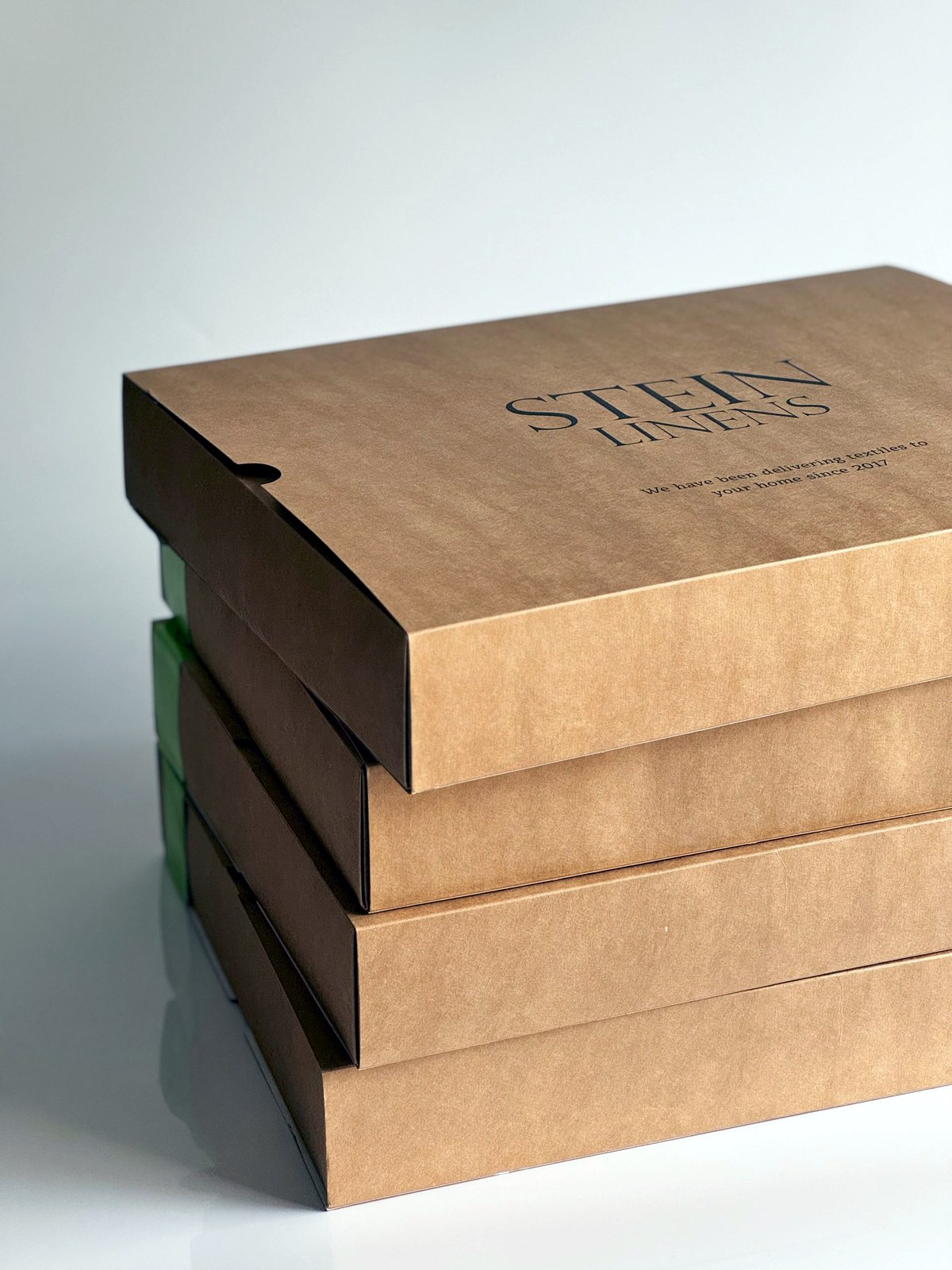 Clean stacked corrugated boxes